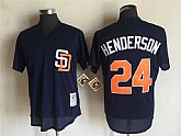 San Diego Padres #24 Rickey Henderson Navy Blue Mitchell And Ness Throwback Pullover Stitched Jersey,baseball caps,new era cap wholesale,wholesale hats